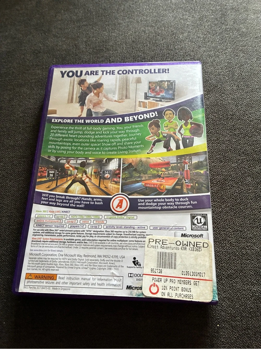 Microsoft Kinect Game Case - Purple & Green Artwork